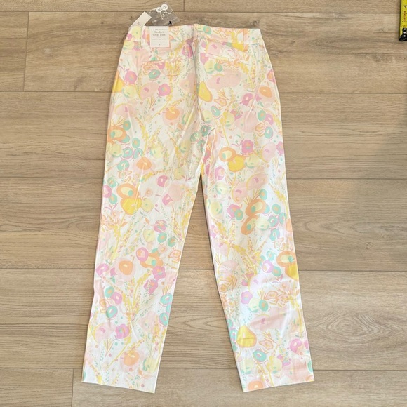 Talbots Cotton Stretch Slim-Leg Perfect Crop Pant Abstract Floral Print Sz 2 NEW - Picture 3 of 12